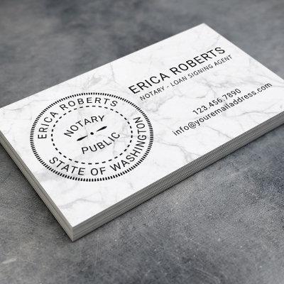 Notary Stamp Loan Signing Agent Modern Marble