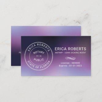 Notary Stamp Loan Signing Agent Purple Ombre