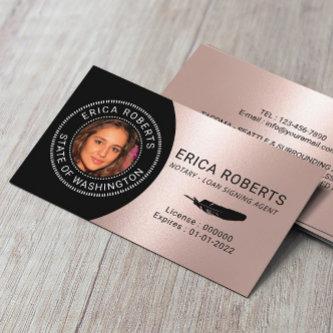 Notary Stamp Loan Signing Agent Rose Gold Photo
