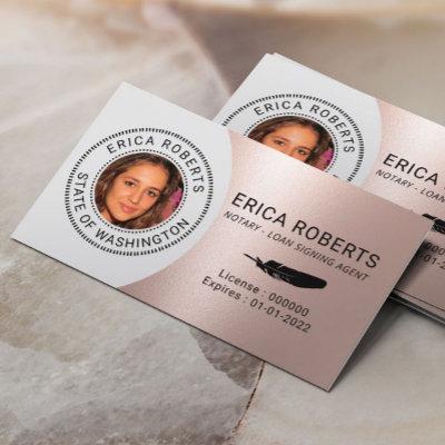 Notary Stamp Loan Signing Agent Rose Gold Silver