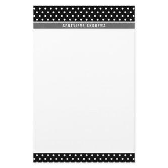 NOTE PAPER mini polka dot pattern black white gray