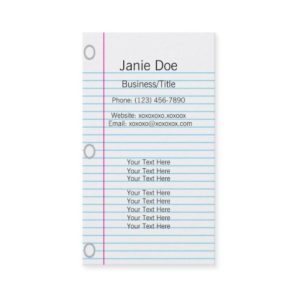 Notebook Paper