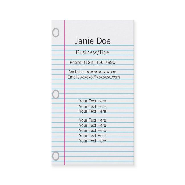 Notebook Paper