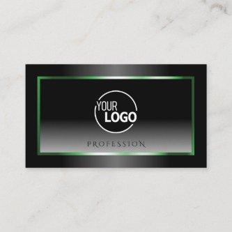 Novelty Black and White Ombre Green Frame Add Logo