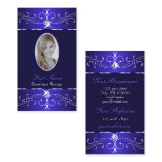 Novelty Royal Blue Ornate Ornaments Add Photo Chic