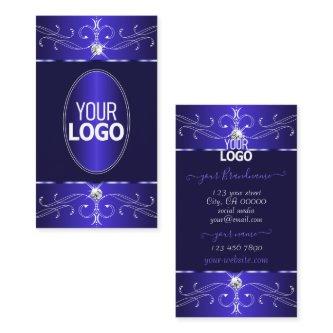 Novelty Royal Blue Ornate Ornaments with Logo Chic
