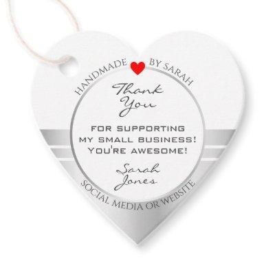 Novelty White & Silver Product Packaging Thank You Favor Tags