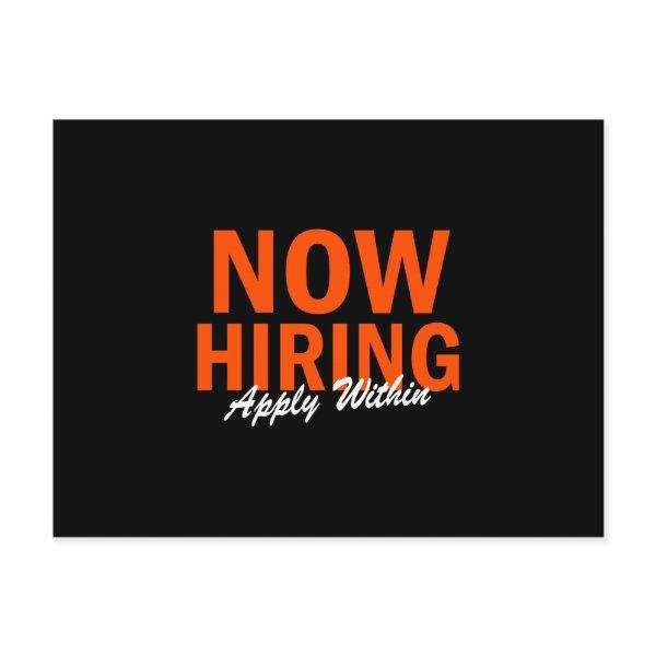 Now Hiring Apply Within Postcard