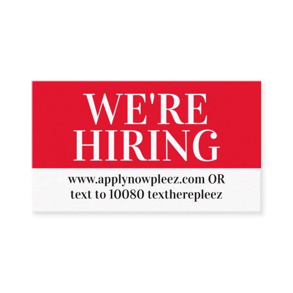 Now hiring help wanted employment job posting busi