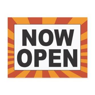 Now Open for business with colorful rays Postcard