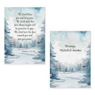 Numbers 6 Lord Bless You Bible Winter Busines Card