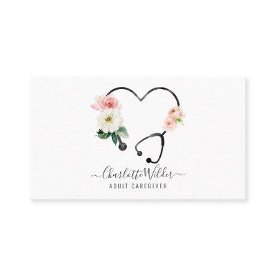 Nurse Caregiver Floral Stethoscope