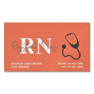 Nurse Coral Orange Stethoscope Medical Hospital  Magnet