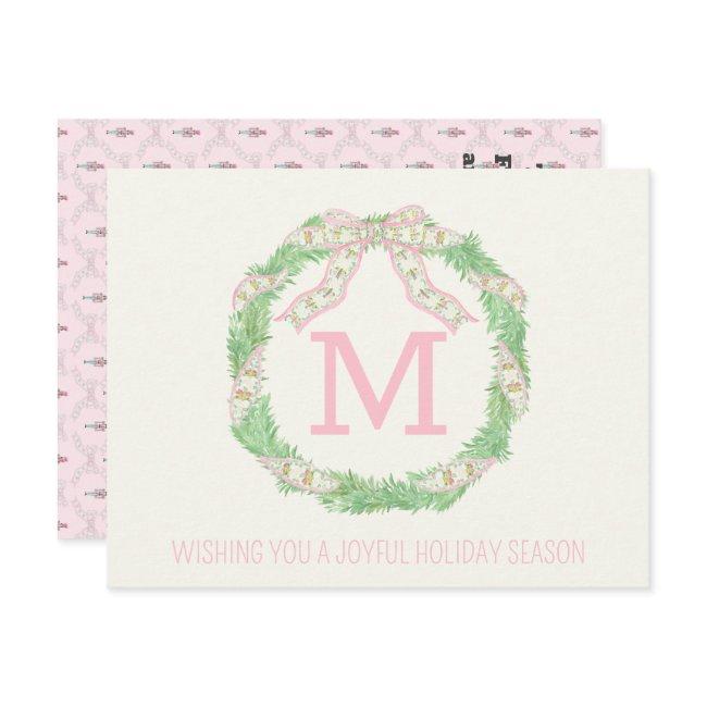 Nutcracker Corporate Coquette Christmas wreath Note Card