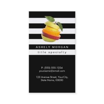 Nutritionist Fruits Logo - Black White Stripes