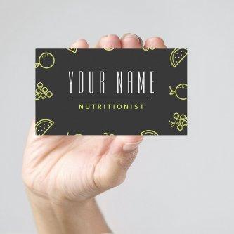 Nutritionist Neon Food Pattern Simple Minimal Grey