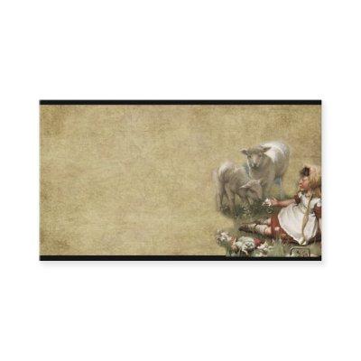 O Little Girl & Her Sheep- Prim Biz Cards