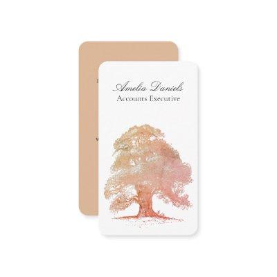 Oak Tree Illustration in Cream Beige