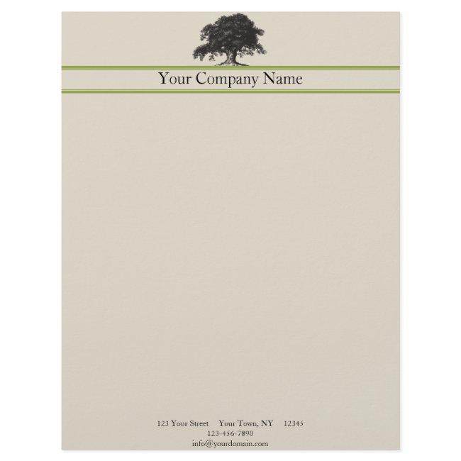 Oak Tree Plantation in Green Letterhead