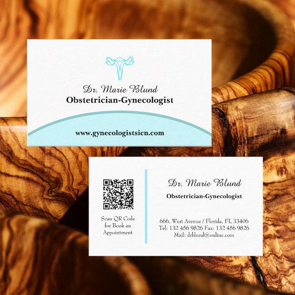 OBGYN Teal Modern Elegant w/ QR code