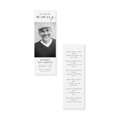 Obituary Photo Funeral Memorial Bookmark Card