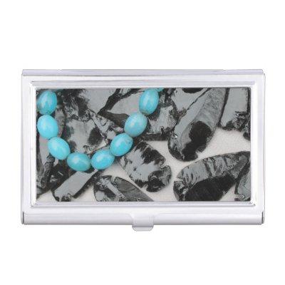 Obsidian Arrowheads & Turquoise Glass Beads  Case