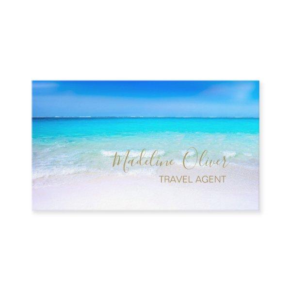 Ocean Beach Sea Travel Agent Gold Color