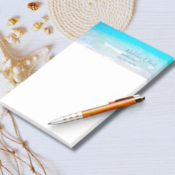 Ocean Beach Sea Travel Aqua Blue Stylish Letterhead