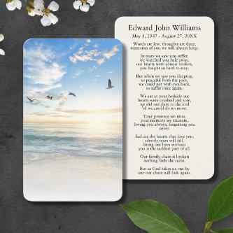 Ocean Beach Sympathy Funeral Memorial Card