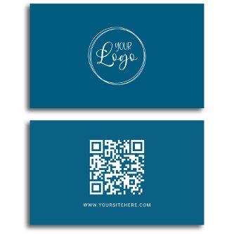Ocean Blue and White Logo Minimalist QR Code