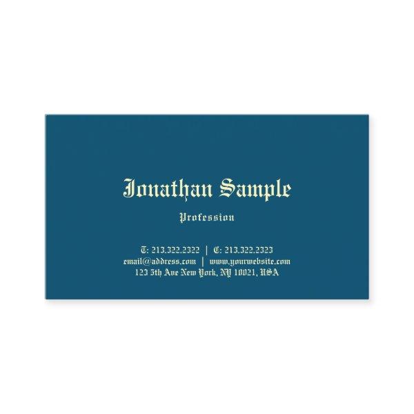 Ocean Blue Elegant Classic Old English Text Trendy
