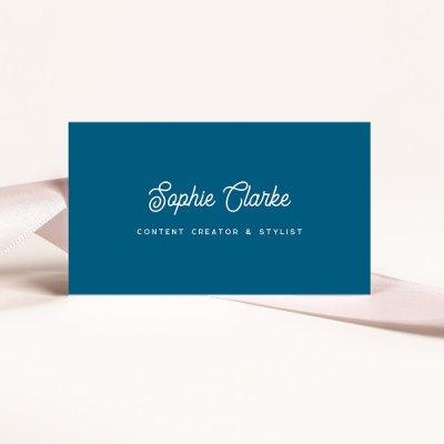 Ocean Blue | Retro Script with QR Code