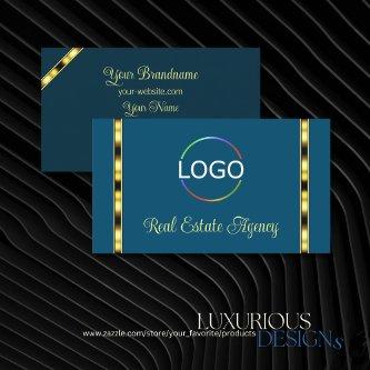 Ocean Blue with Logo Golden Stripes Professional