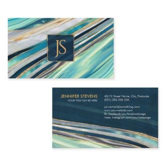 Ocean Golden Flow abstract monogram
