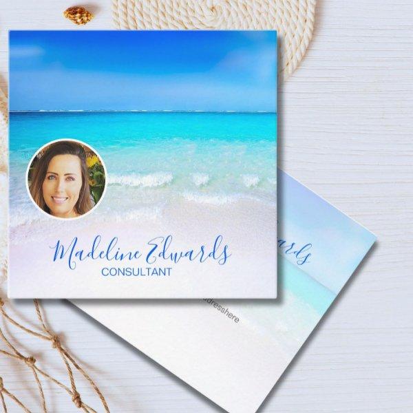 Ocean Wave Beach Blue Scene Modern Photo  Square