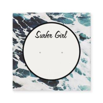 Ocean Waves Coastal Earring Display Card