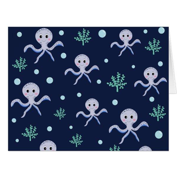 Octopus under the sea kids pattern