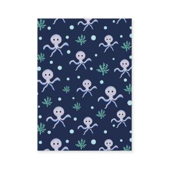 Octopus under the sea kids pattern discount card
