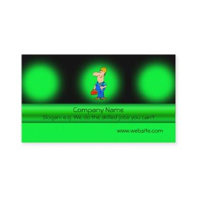 Odd-job mechanic on green metallic-effect