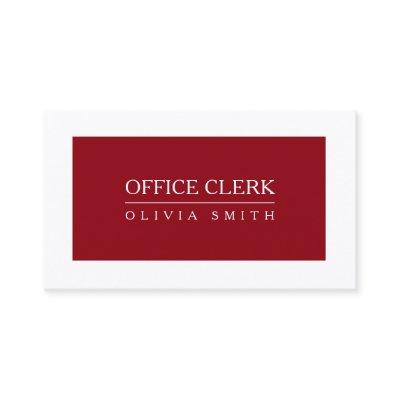 Office Clerk Professional Deep Red