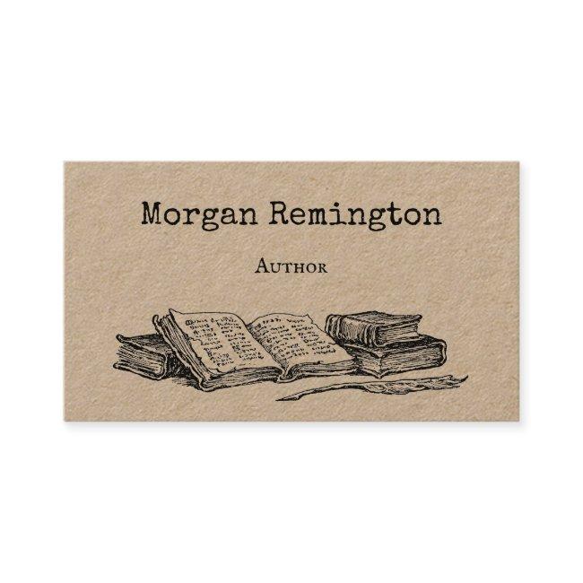 Old Books and Quill Author Writer Librarian QR