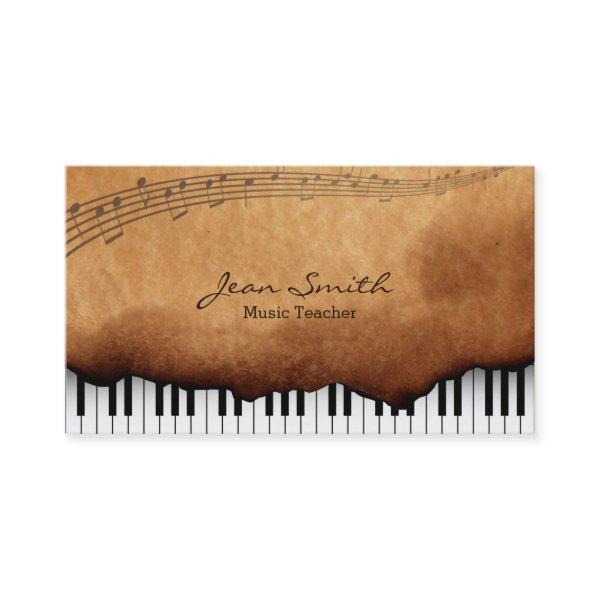 Old Burned Paper Music Teacher