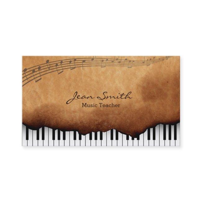 Old Burned Paper Music Teacher