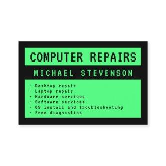 Old computer screen green and black