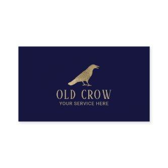 Old Crow Gold Bird Logo Elegant Navy Blue