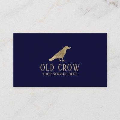 Old Crow Gold Bird Logo Elegant Navy Blue
