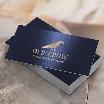 Old Crow Gold Bird Logo Modern Navy Blue