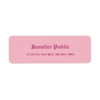 Old English Hand Script Text Elegant Pink Template Label