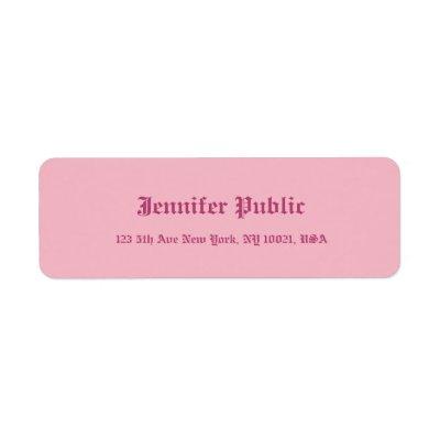 Old English Hand Script Text Elegant Pink Template Label