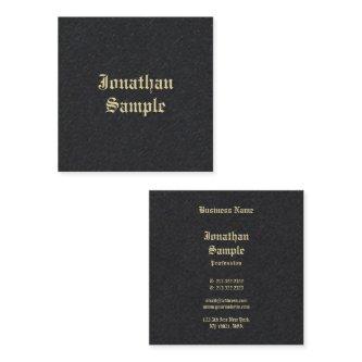 Old English Text Premium Black Gold Classic Square
